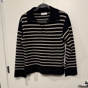 Oak and Fort Black and Cream Women's Sweater